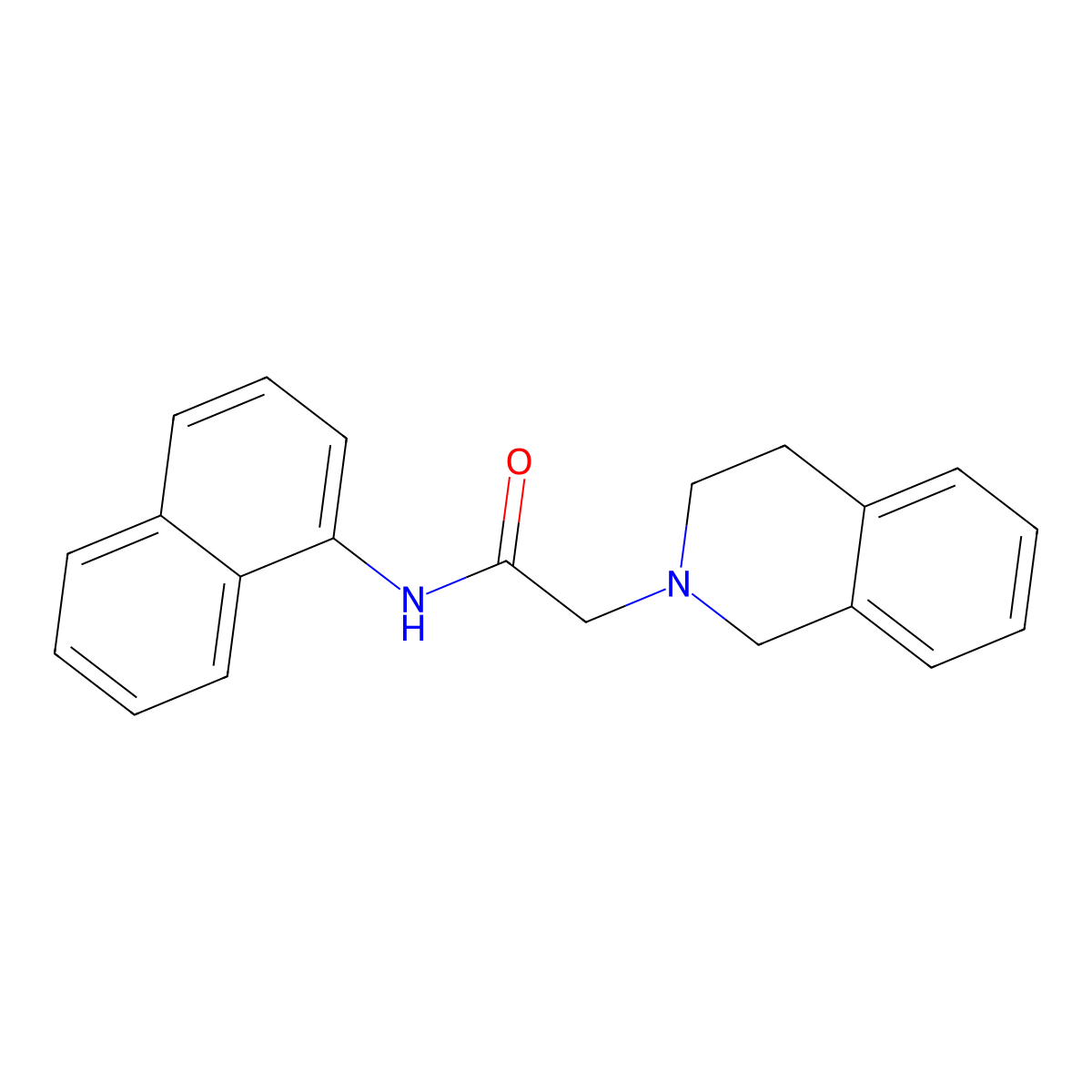 2-(3,4-dihydro-1H-isoquinolin-2-yl)-N-naphthalen-1-ylacetamide molecular structure, CAS 850149-51-8