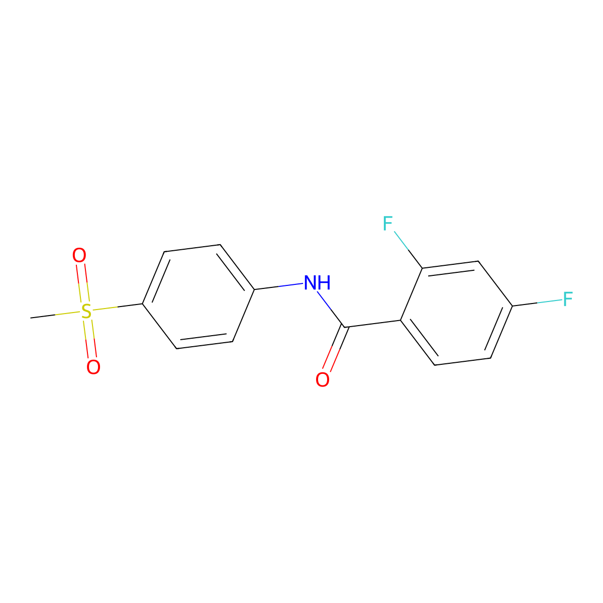 2,4-difluoro-N-(4-(methylsulfonyl)phenyl)benzamide molecular structure, CAS 850149-96-1
