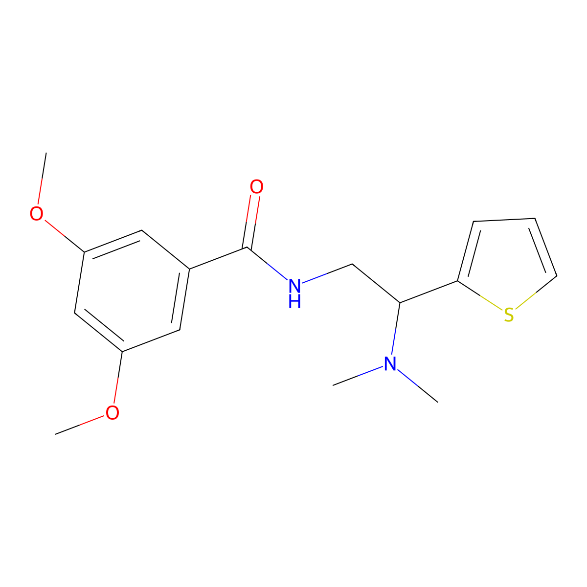 N-(2-(dimethylamino)-2-(thiophen-2-yl)ethyl)-3,5-dimethoxybenzamide molecular structure, CAS 850150-41-3