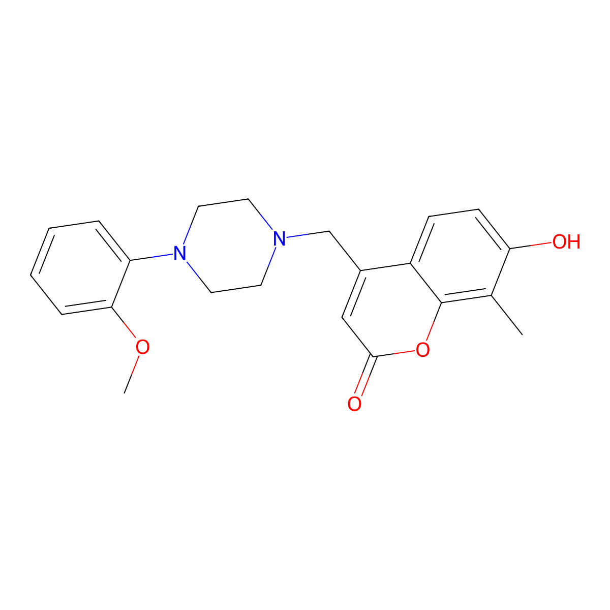 7-hydroxy-4-((4-(2-methoxyphenyl)piperazin-1-yl)methyl)-8-methyl-2H-chromen-2-one molecular structure, CAS 850150-54-8