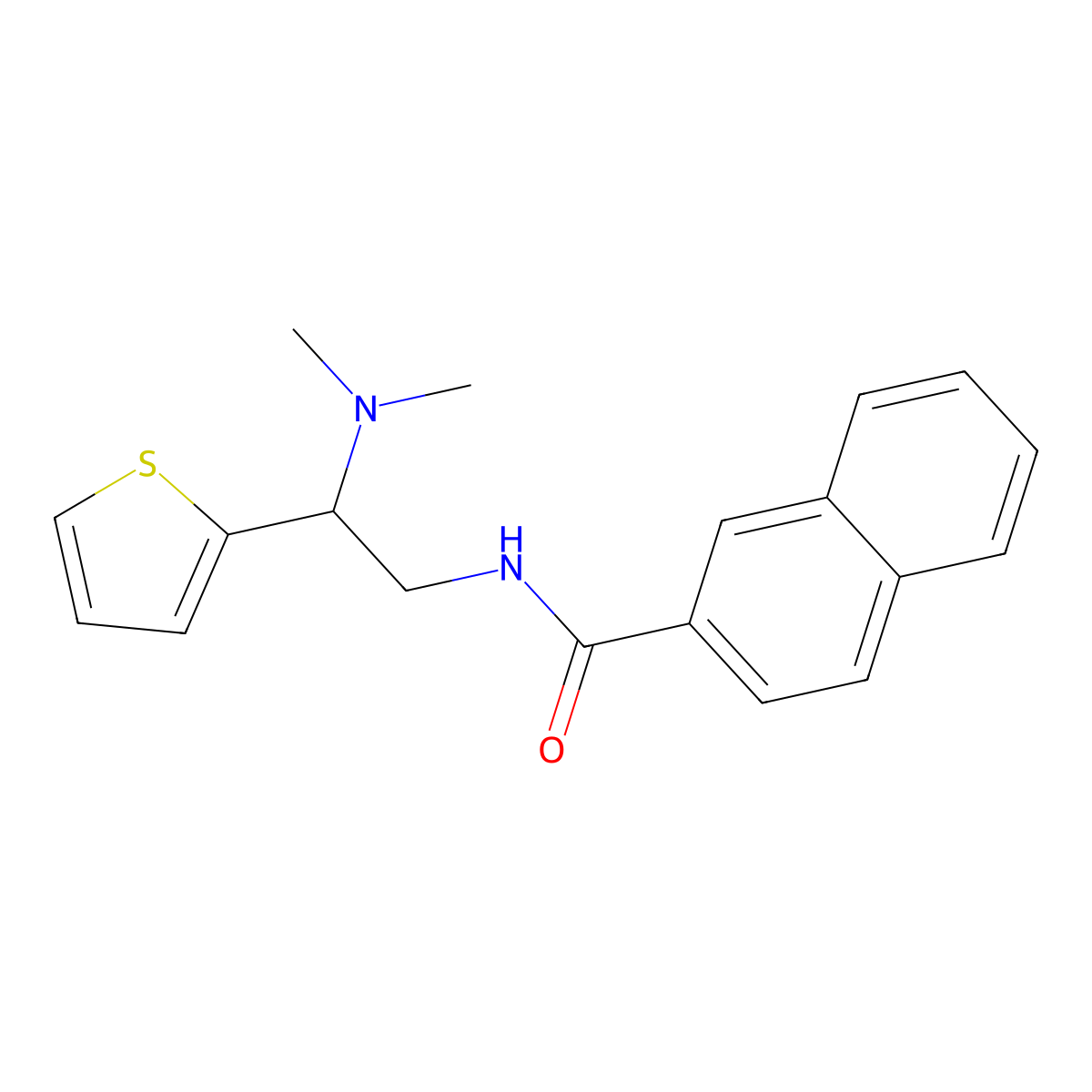 N-[2-(dimethylamino)-2-(thiophen-2-yl)ethyl]naphthalene-2-carboxamide molecular structure, CAS 850150-68-4