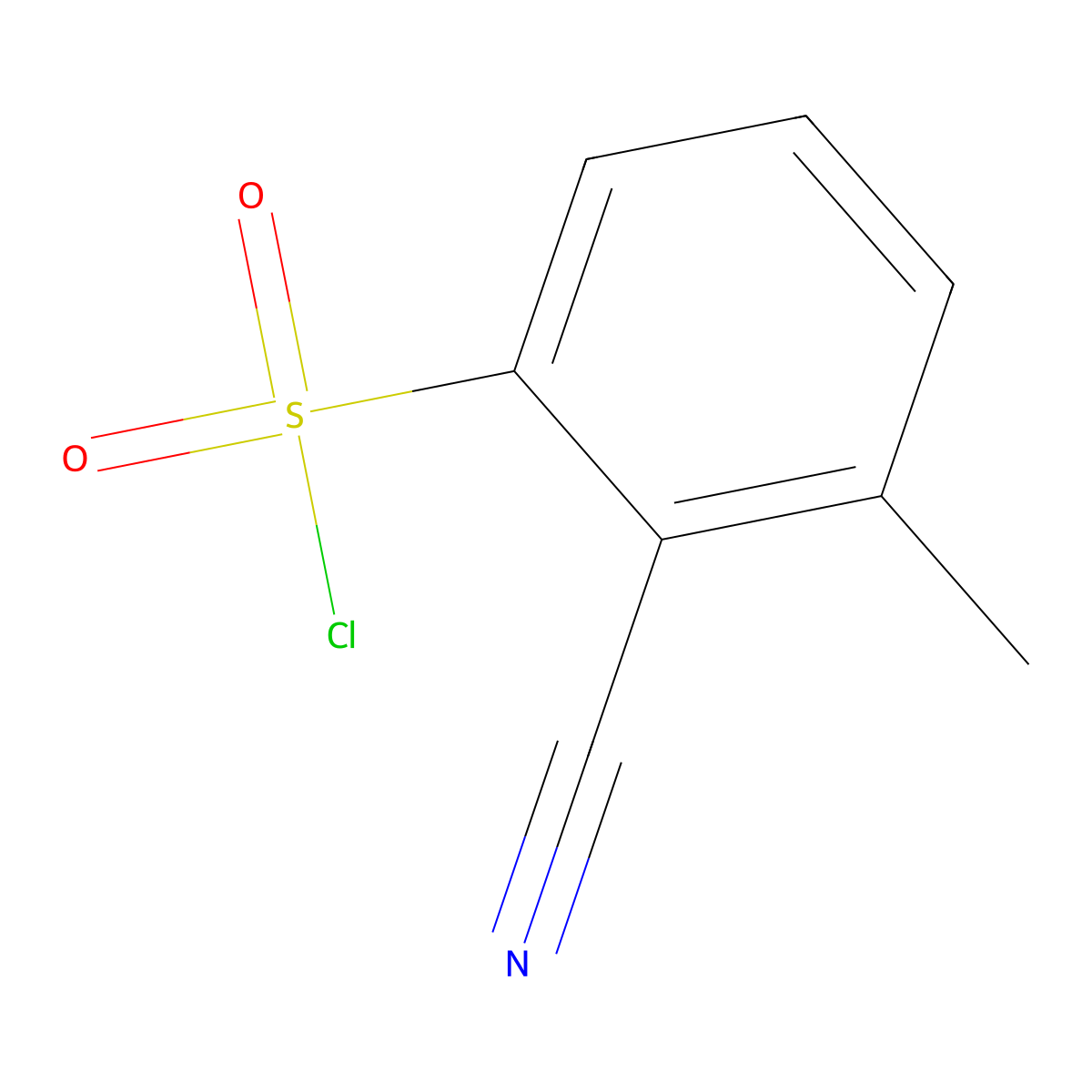 2-Cyano-3-methylbenzene-1-sulfonyl chloride molecular structure, CAS 850154-02-8