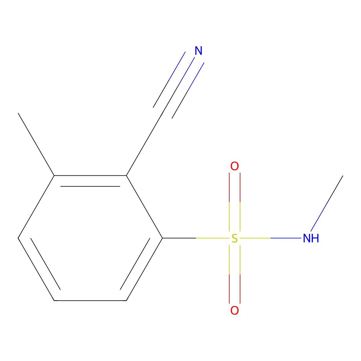 2-Cyano-N,3-dimethylbenzene-1-sulfonamide molecular structure, CAS 850154-33-5