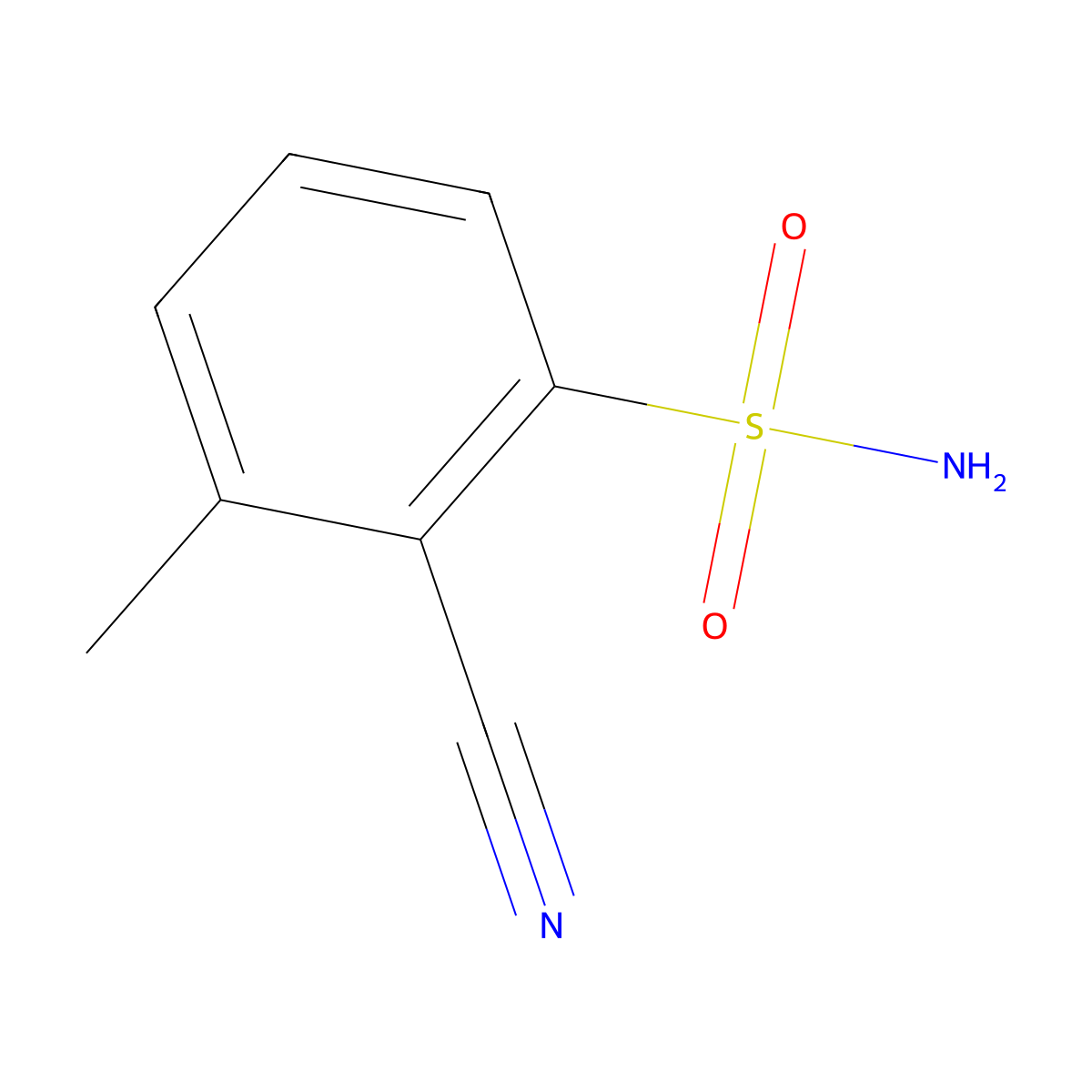 2-Cyano-3-methyl-benzenesulfonamide molecular structure, CAS 850154-78-8