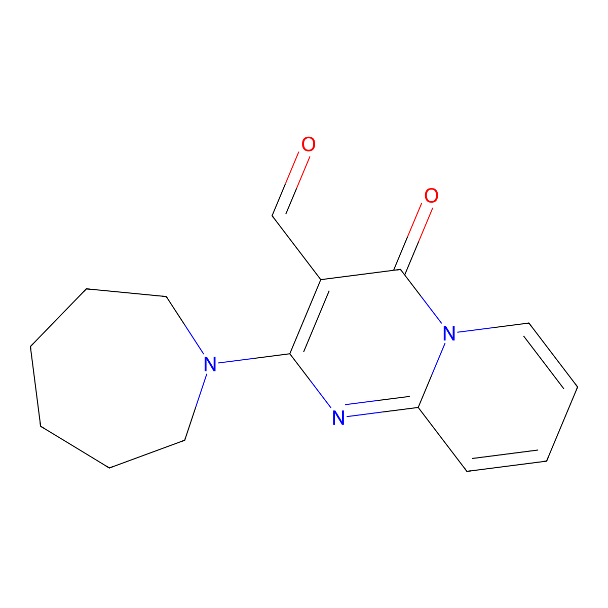 2-(azepan-1-yl)-4-oxo-4H-pyrido[1,2-a]pyrimidine-3-carbaldehyde molecular structure, CAS 850156-56-8