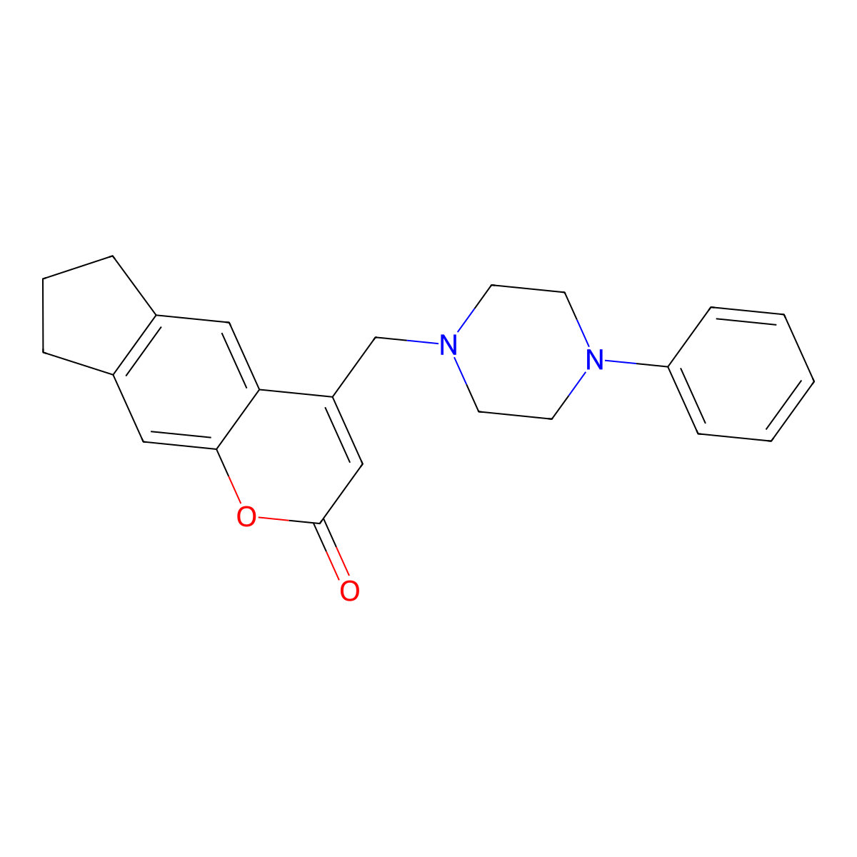 4-((4-phenylpiperazin-1-yl)methyl)-7,8-dihydrocyclopenta[g]chromen-2(6H)-one molecular structure, CAS 850156-60-4