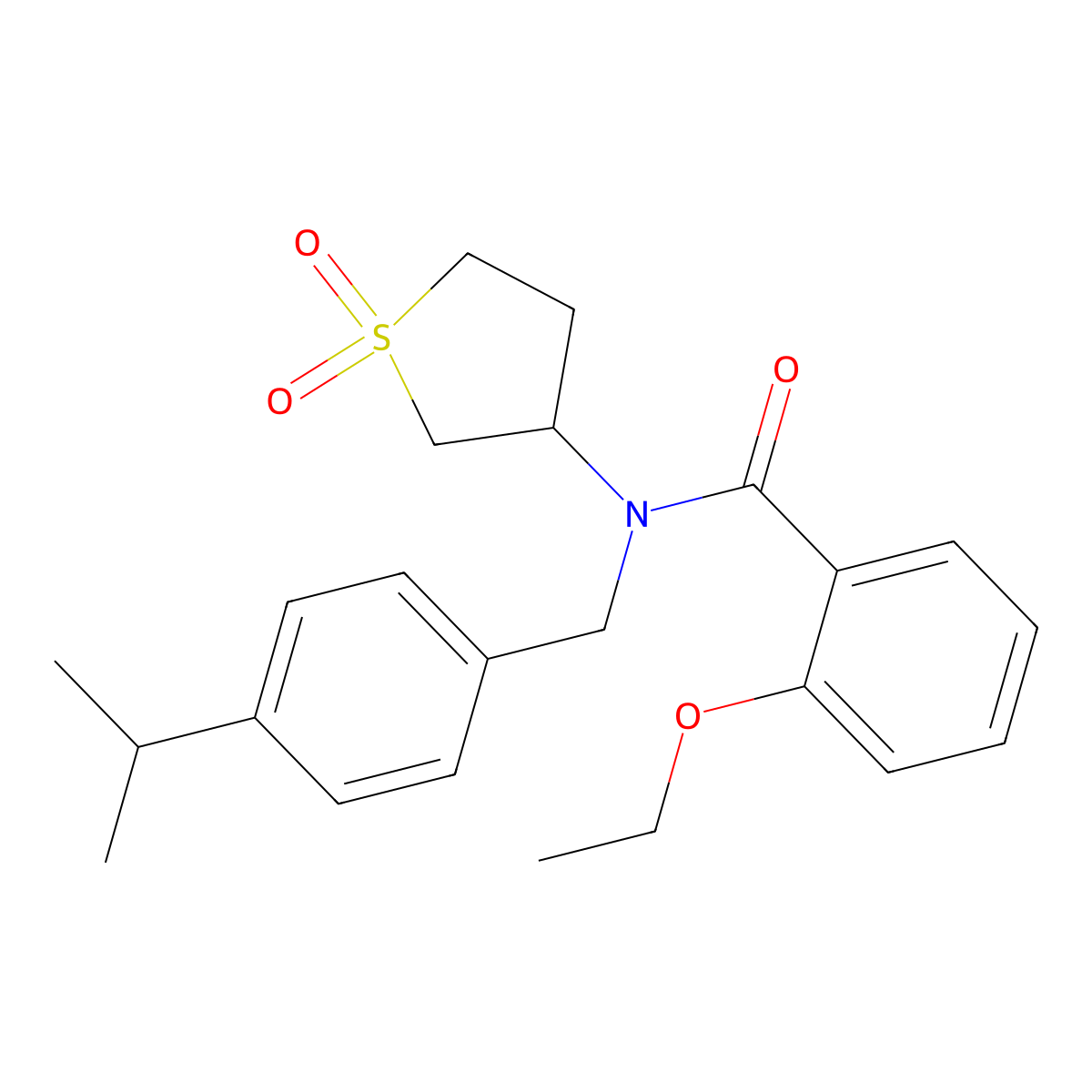 N-(1,1-dioxidotetrahydrothiophen-3-yl)-2-ethoxy-N-[4-(propan-2-yl)benzyl]benzamide molecular structure, CAS 850160-54-2