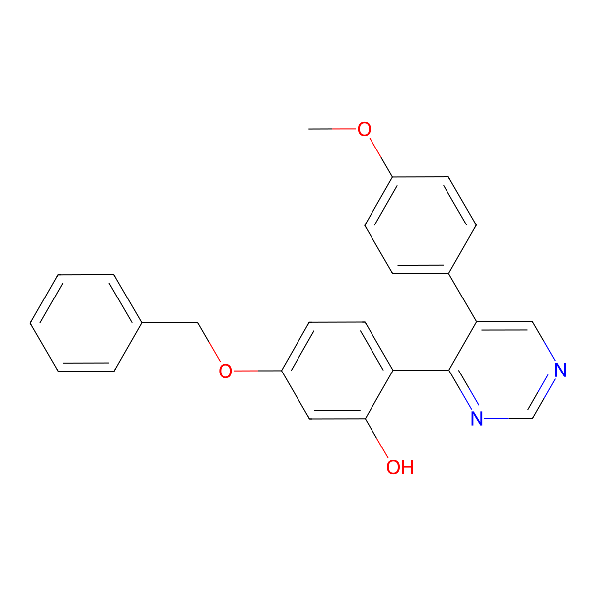 5-(Benzyloxy)-2-(5-(4-methoxyphenyl)pyrimidin-4-yl)phenol molecular structure, CAS 850160-86-0