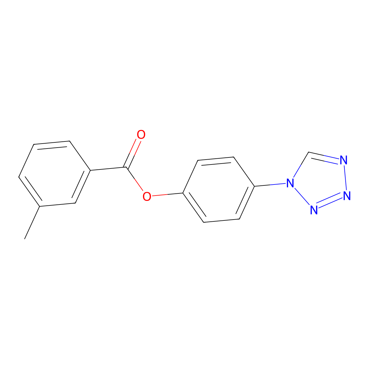 4-(1H-tetrazol-1-yl)phenyl 3-methylbenzoate molecular structure, CAS 850169-07-2