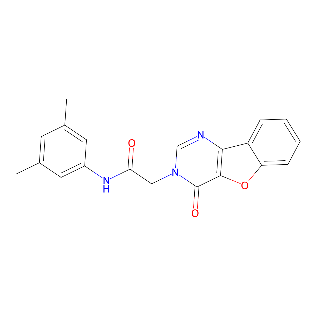 N-(3,5-dimethylphenyl)-2-(4-oxobenzofuro[3,2-d]pyrimidin-3(4H)-yl)acetamide molecular structure, CAS 850169-16-3