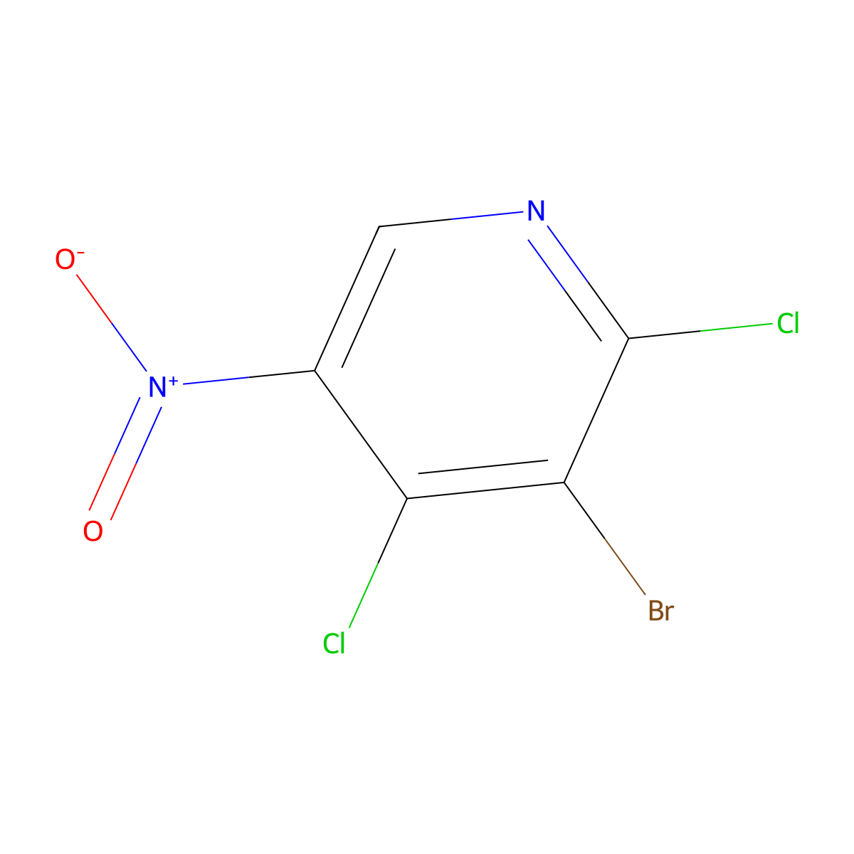 3-Bromo-2,4-dichloro-5-nitropyridine molecular structure, CAS 850180-82-4