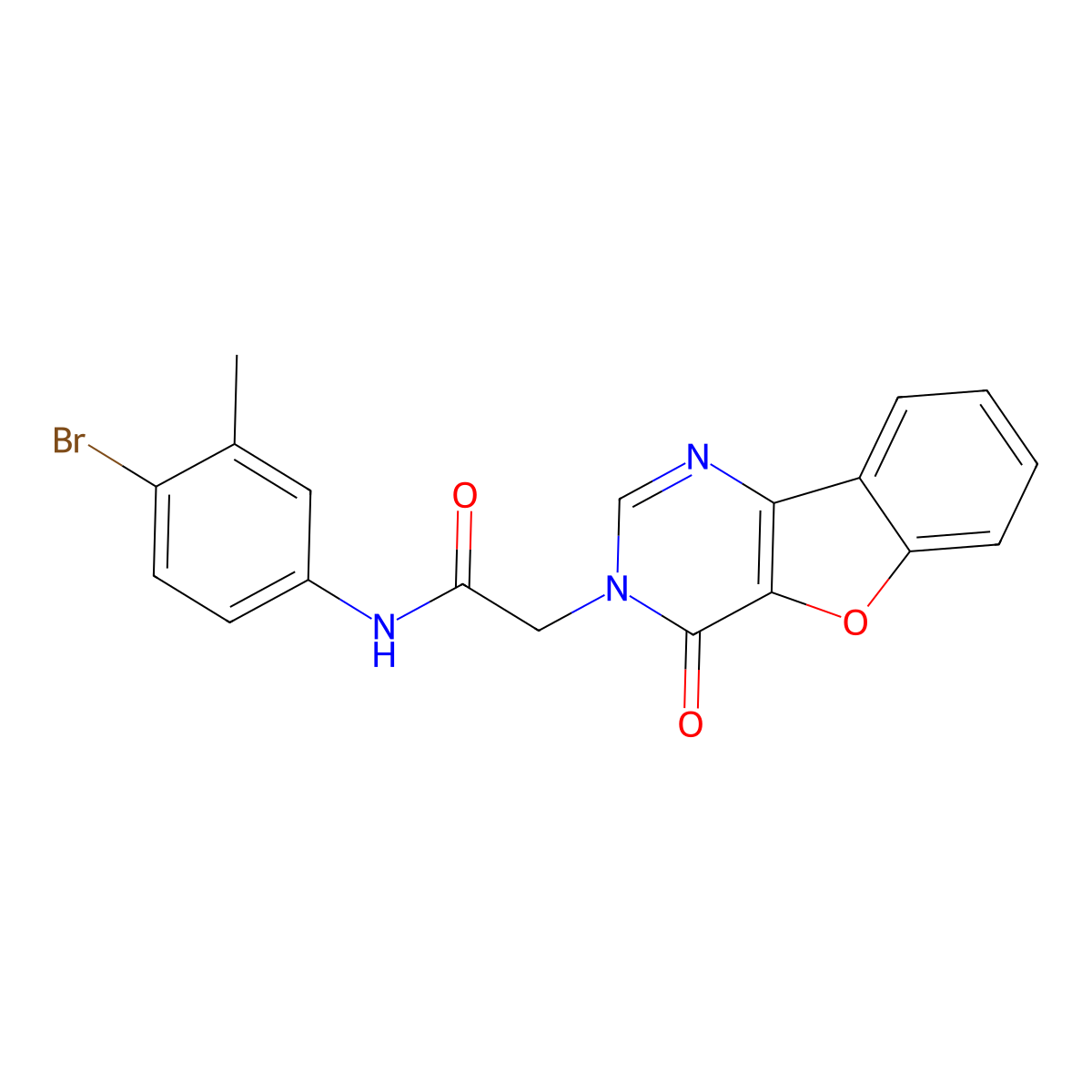 N-(4-bromo-3-methylphenyl)-2-(4-oxo-[1]benzofuro[3,2-d]pyrimidin-3-yl)acetamide molecular structure, CAS 850182-80-8