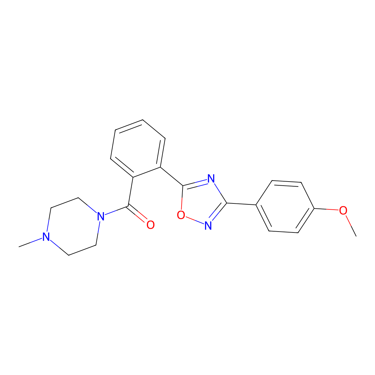 [2-[3-(4-Methoxyphenyl)-1,2,4-oxadiazol-5-yl]phenyl]-(4-methylpiperazin-1-yl)methanone molecular structure, CAS 850186-98-0