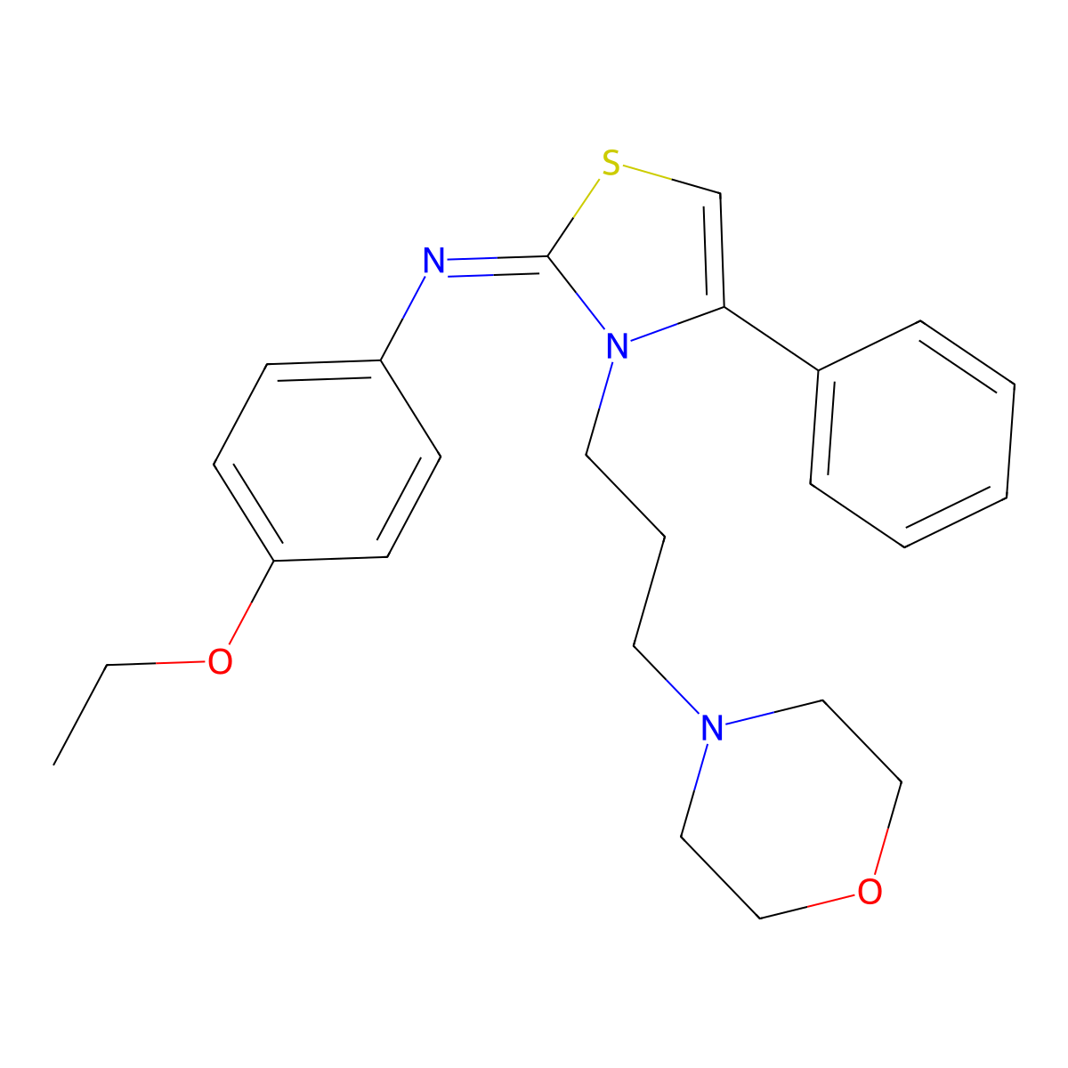 4-ethoxy-N-[(2Z)-3-[3-(morpholin-4-yl)propyl]-4-phenyl-1,3-thiazol-2(3H)-ylidene]aniline molecular structure, CAS 850187-09-6