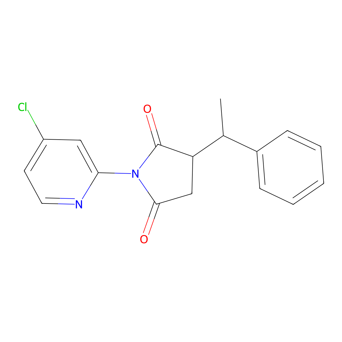 1-(4-Chloro-2-pyridinyl)-3-(1-phenylethyl)-2,5-pyrrolidinedione molecular structure, CAS 850188-44-2