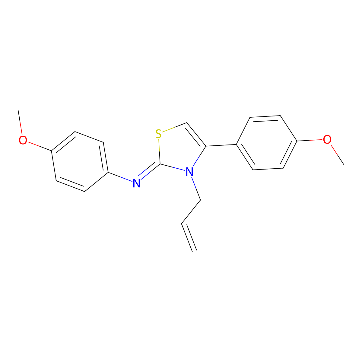 4-methoxy-N-[(2Z)-4-(4-methoxyphenyl)-3-(prop-2-en-1-yl)-1,3-thiazol-2(3H)-ylidene]aniline molecular structure, CAS 850188-68-0