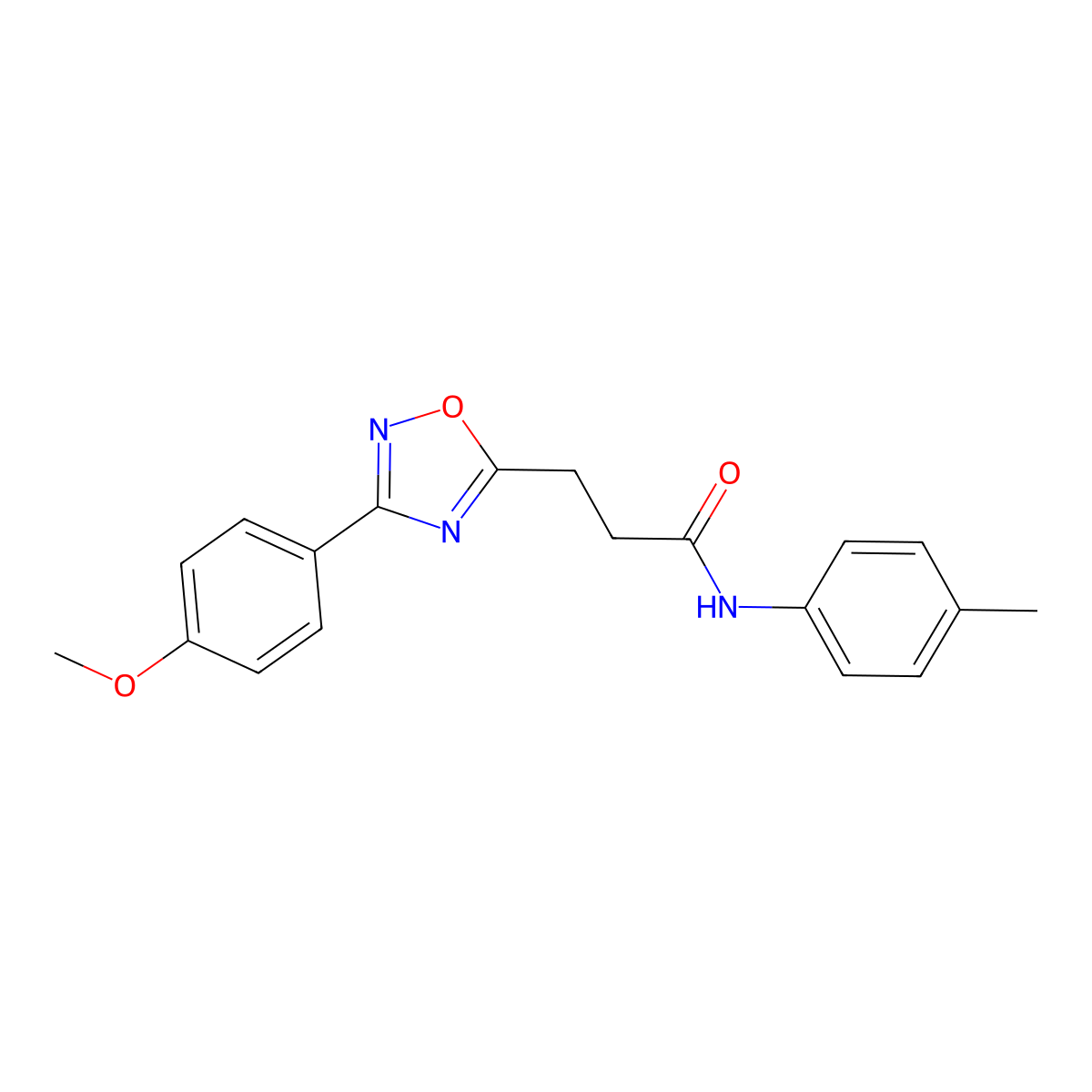 3-[3-(4-methoxyphenyl)-1,2,4-oxadiazol-5-yl]-N-(4-methylphenyl)propanamide molecular structure, CAS 850189-11-6