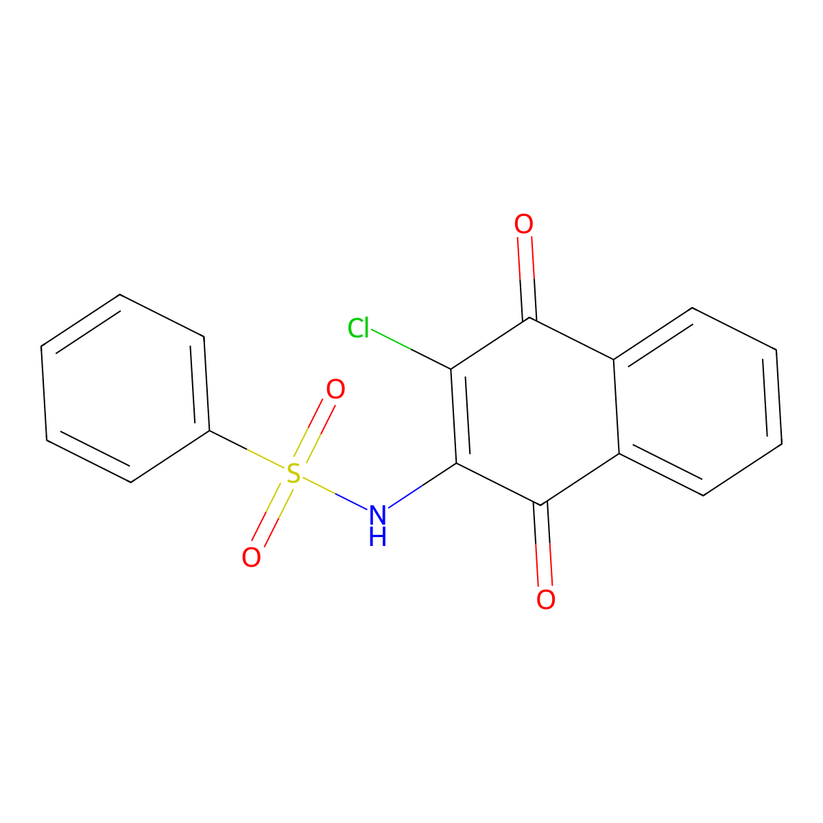 N-(3-chloro-1,4-dioxo-1,4-dihydronaphthalen-2-yl)benzenesulfonamide molecular structure, CAS 850189-76-3