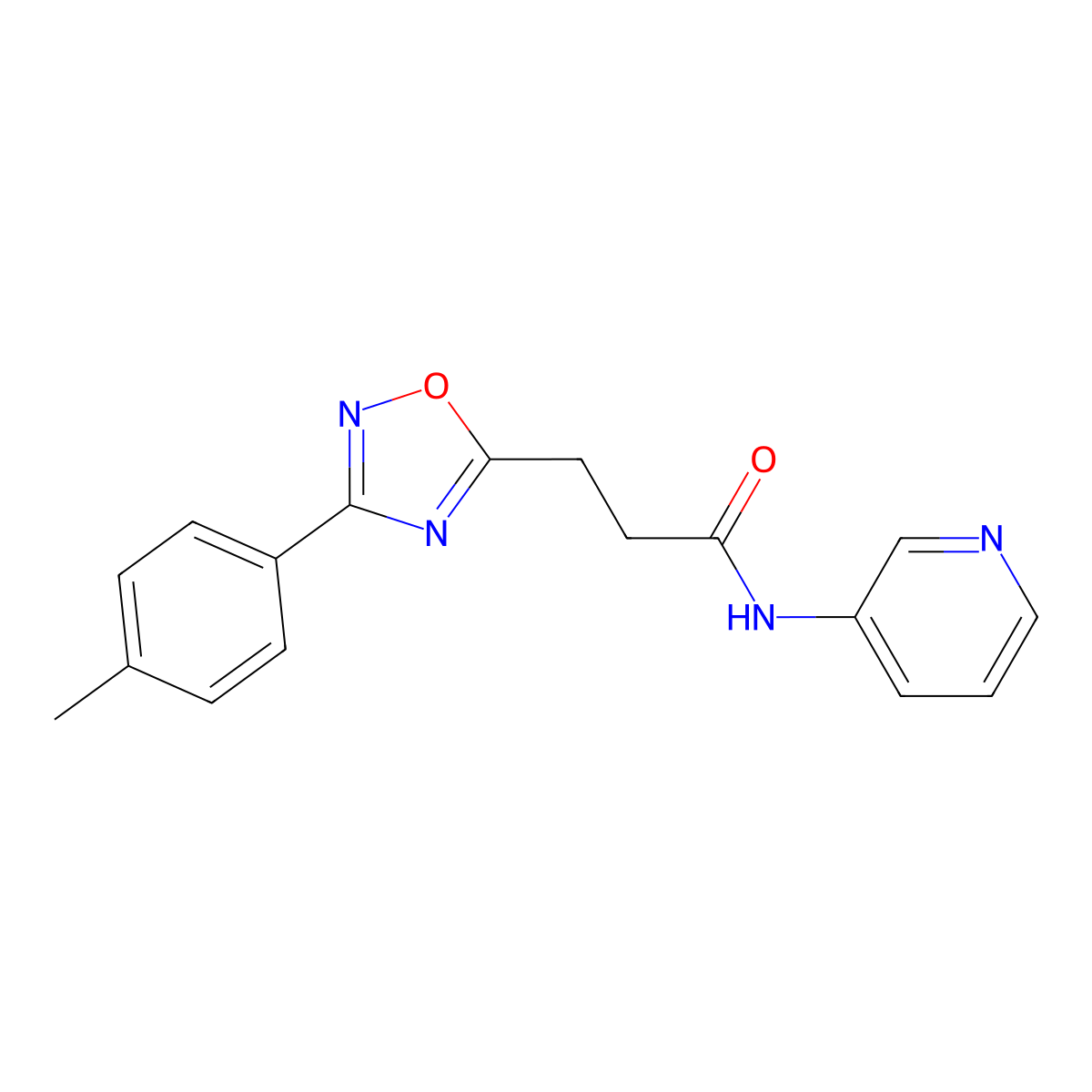 3-[3-(4-methylphenyl)-1,2,4-oxadiazol-5-yl]-N-pyridin-3-ylpropanamide molecular structure, CAS 850192-79-9
