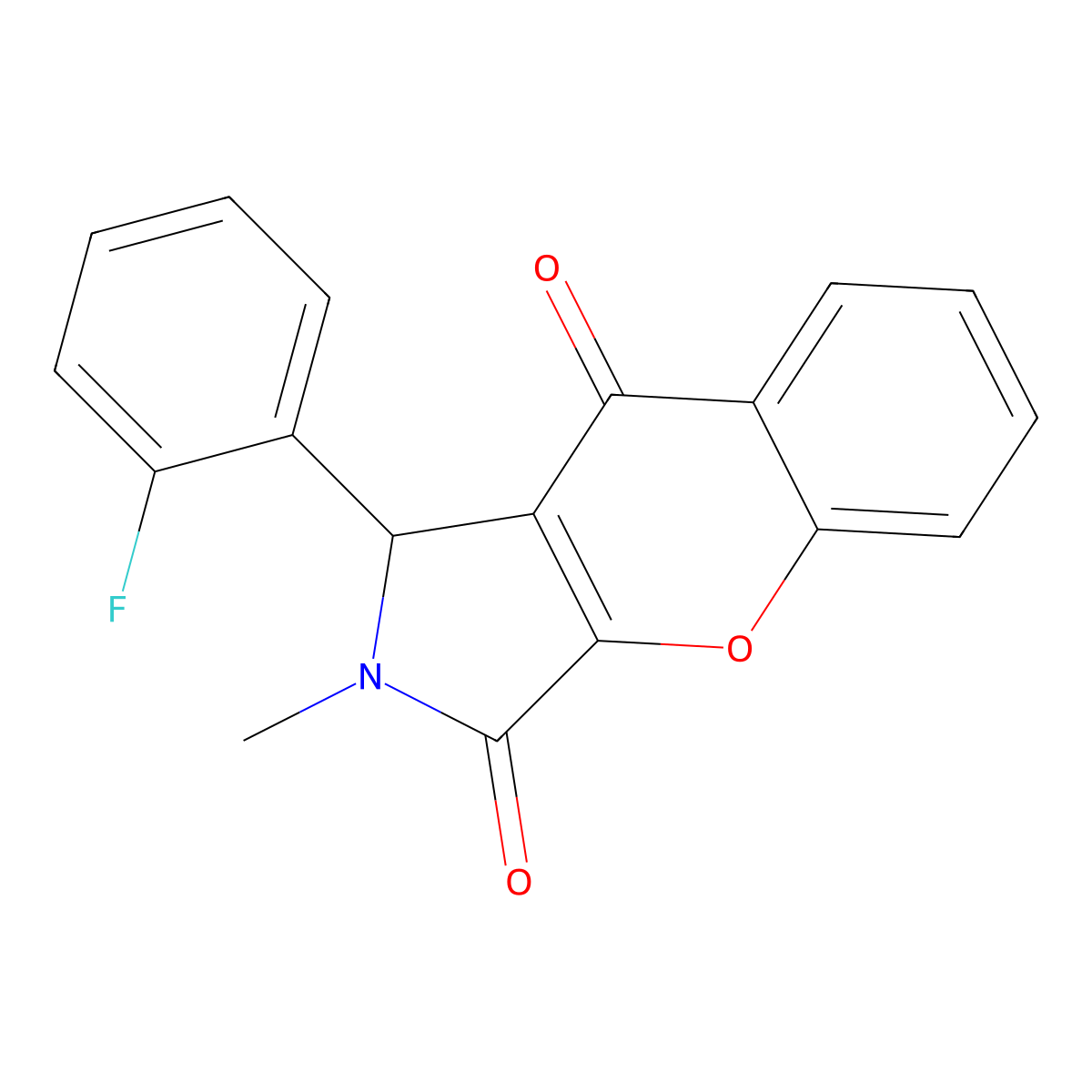 1-(2-Fluorophenyl)-2-methyl-1,2-dihydrochromeno[2,3-c]pyrrole-3,9-dione molecular structure, CAS 850192-94-8