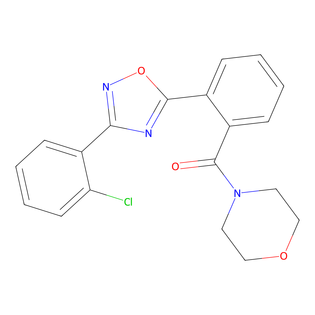 [2-[3-(2-Chlorophenyl)-1,2,4-oxadiazol-5-yl]phenyl]-morpholin-4-ylmethanone molecular structure, CAS 850193-16-7