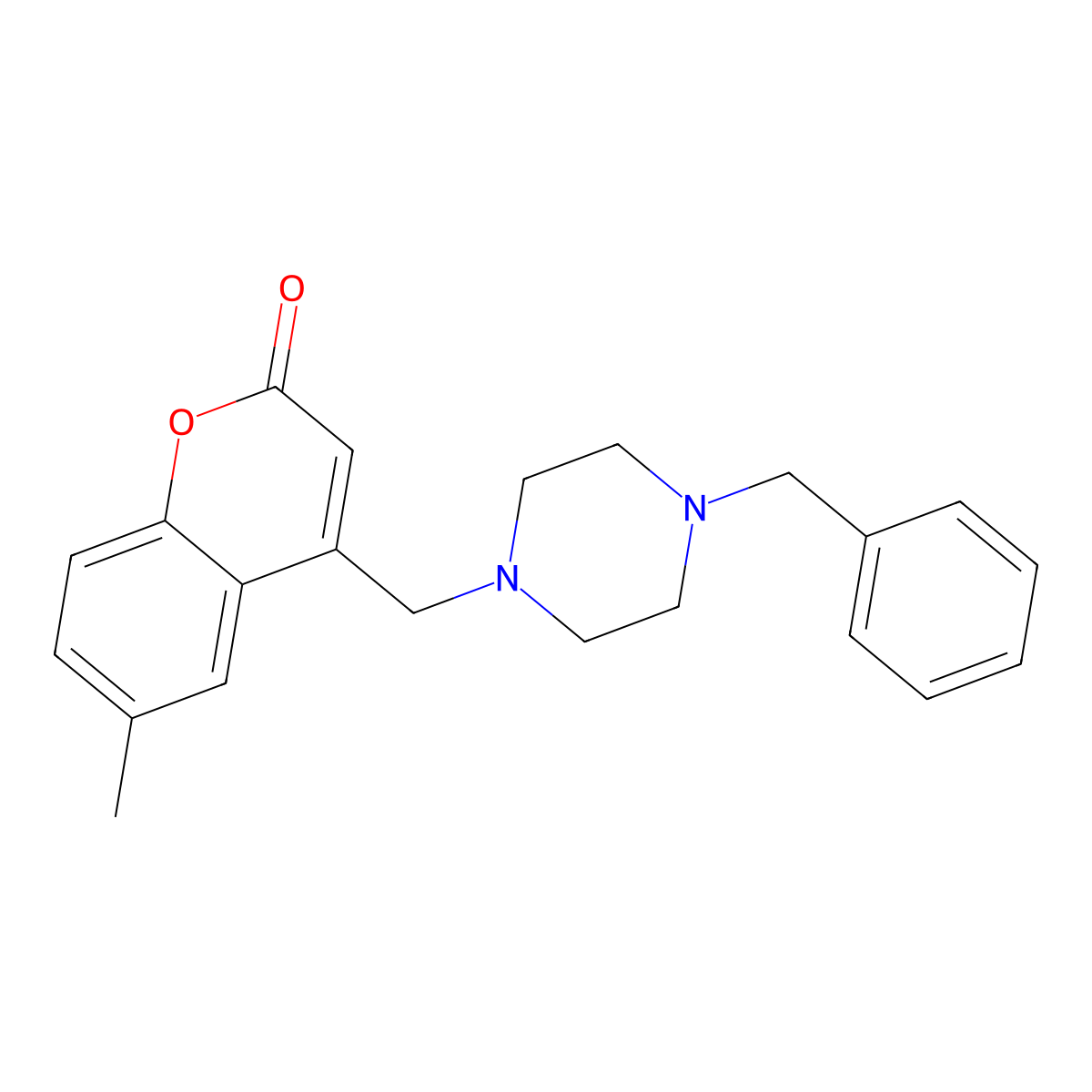 4-[(4-Benzylpiperazin-1-yl)methyl]-6-methylchromen-2-one molecular structure, CAS 850193-94-1