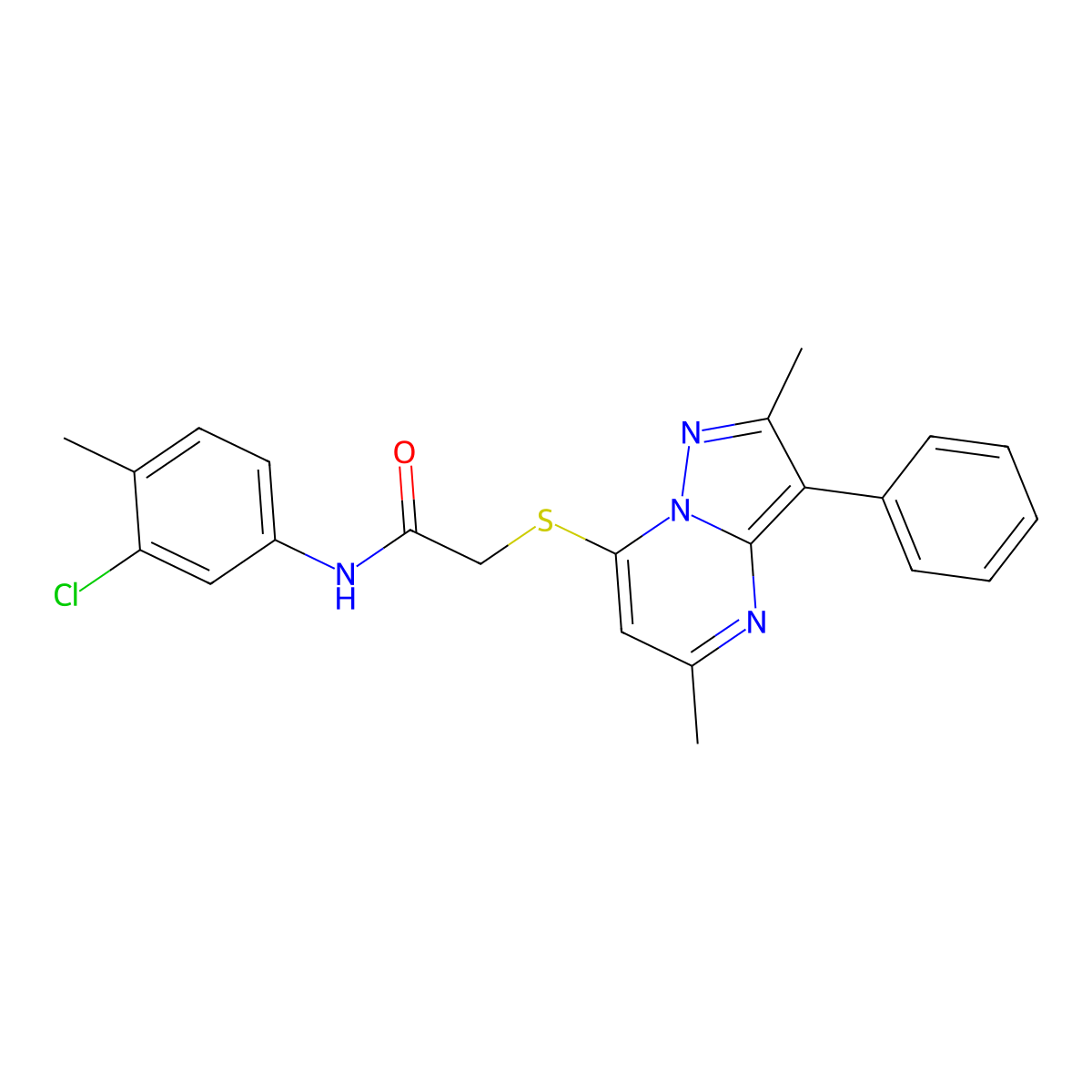 N-(3-chloro-4-methylphenyl)-2-[(2,5-dimethyl-3-phenylpyrazolo[1,5-a]pyrimidin-7-yl)sulfanyl]acetamide molecular structure, CAS 850194-37-5