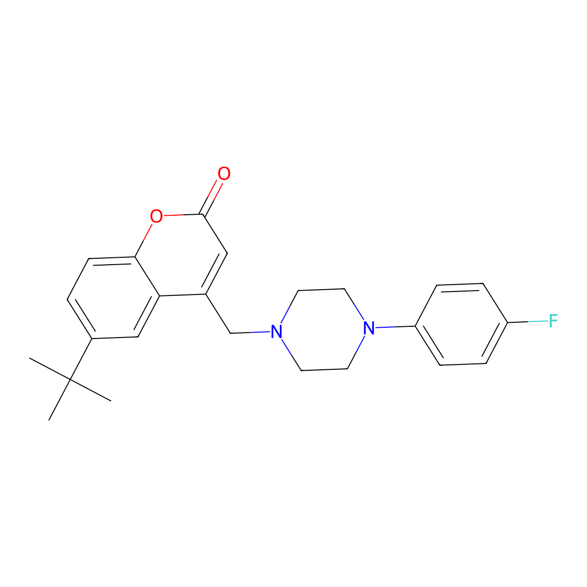 6-tert-butyl-4-{[4-(4-fluorophenyl)piperazin-1-yl]methyl}-2H-chromen-2-one molecular structure, CAS 850194-39-7