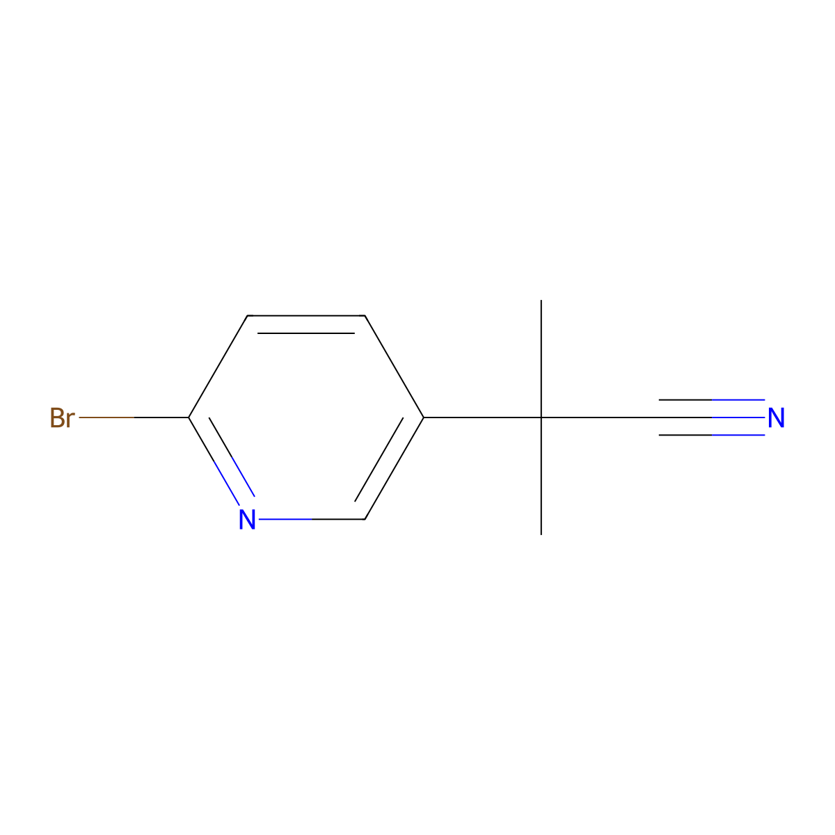 2-(6-Bromopyridin-3-yl)-2-methylpropanenitrile molecular structure, CAS 850197-45-4