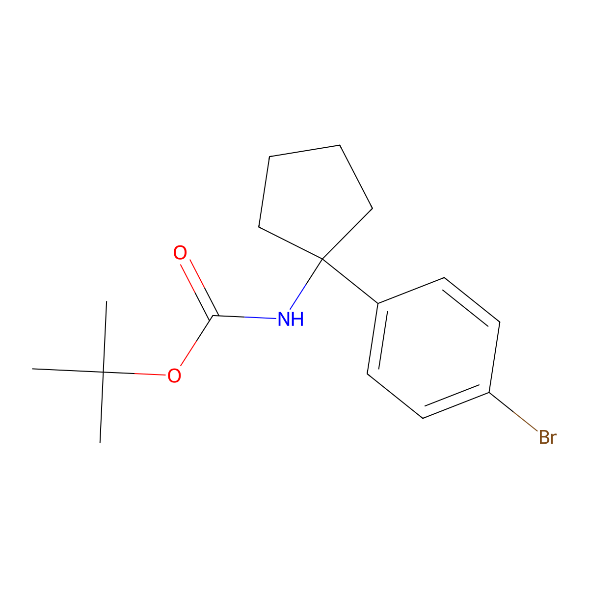 Tert-butyl (1-(4-bromophenyl)cyclopentyl)carbamate molecular structure, CAS 850197-50-1