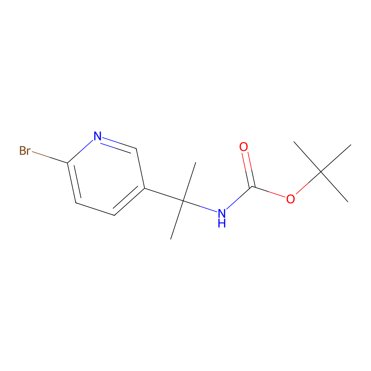 Tert-butyl 1-(6-bromopyridin-3-YL)-1-methylethylcarbamate molecular structure, CAS 850197-51-2