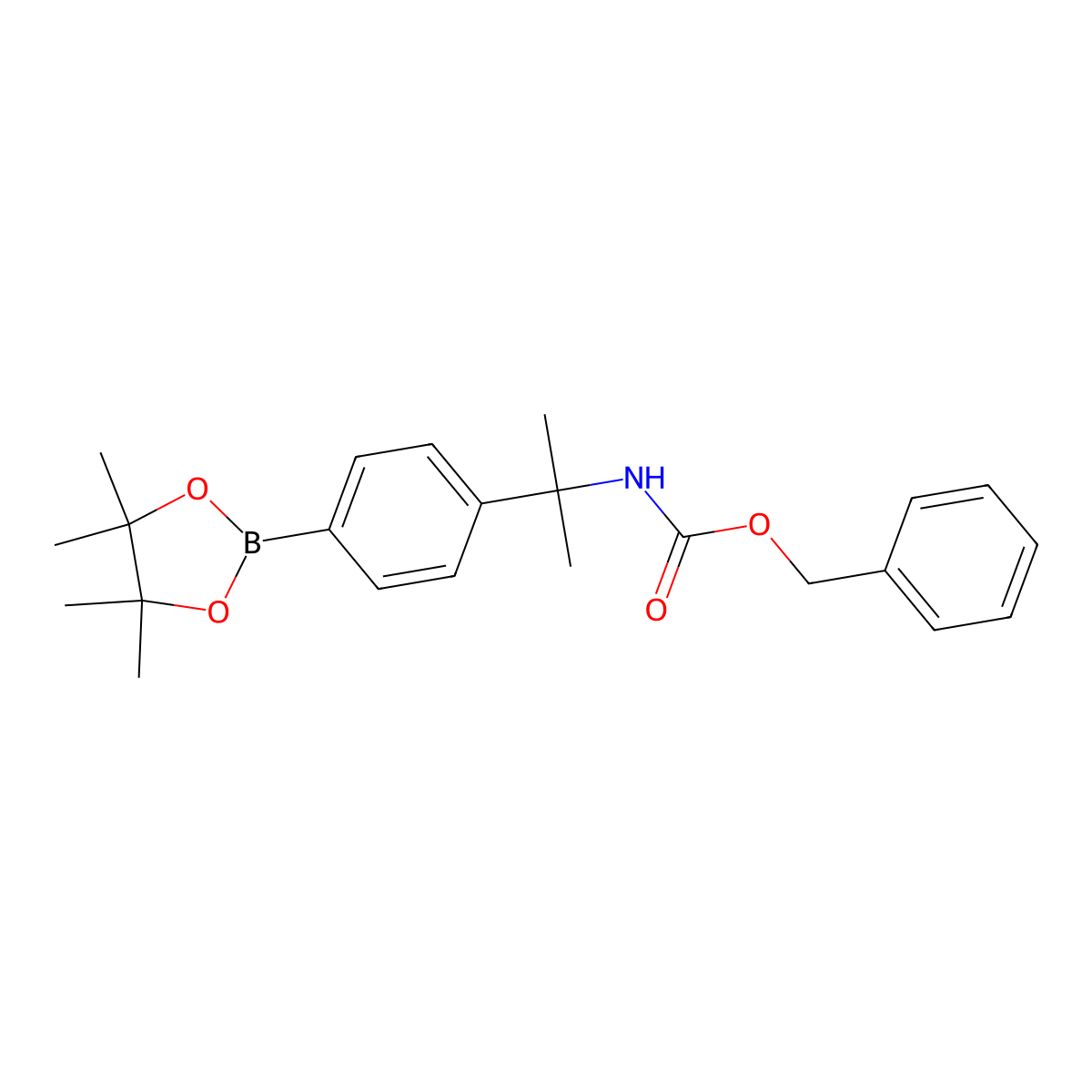 Benzyl n-[2-[4-(tetramethyl-1,3,2-dioxaborolan-2-yl)phenyl]propan-2-yl]carbamate molecular structure, CAS 850197-54-5