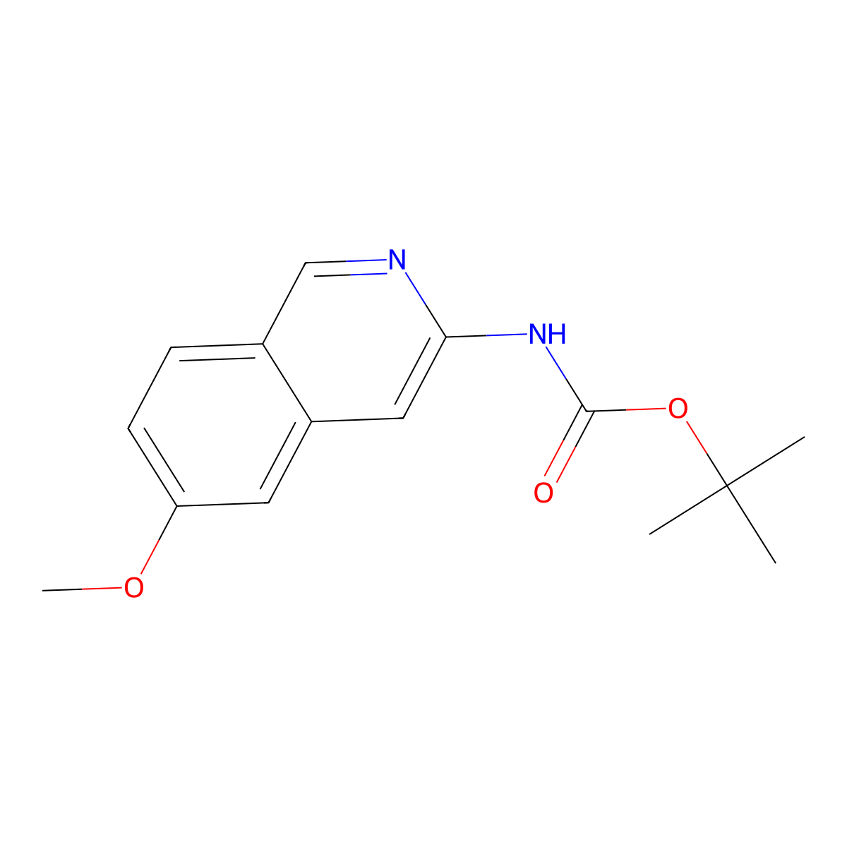 tert-Butyl (6-methoxyisoquinolin-3-yl)carbamate molecular structure, CAS 850198-01-5