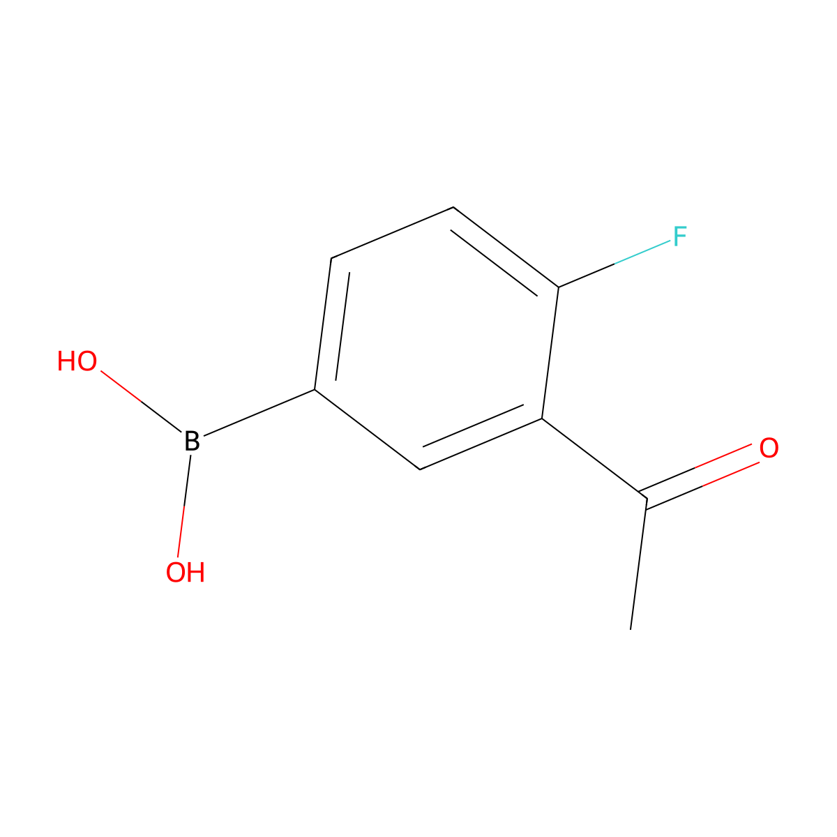 (3-Acetyl-4-fluorophenyl)boronic acid molecular structure, CAS 850198-68-4