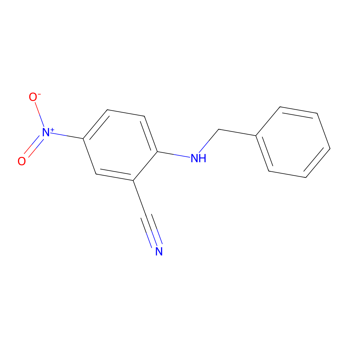 2-(Benzylamino)-5-nitrobenzonitrile molecular structure, CAS 85020-88-8