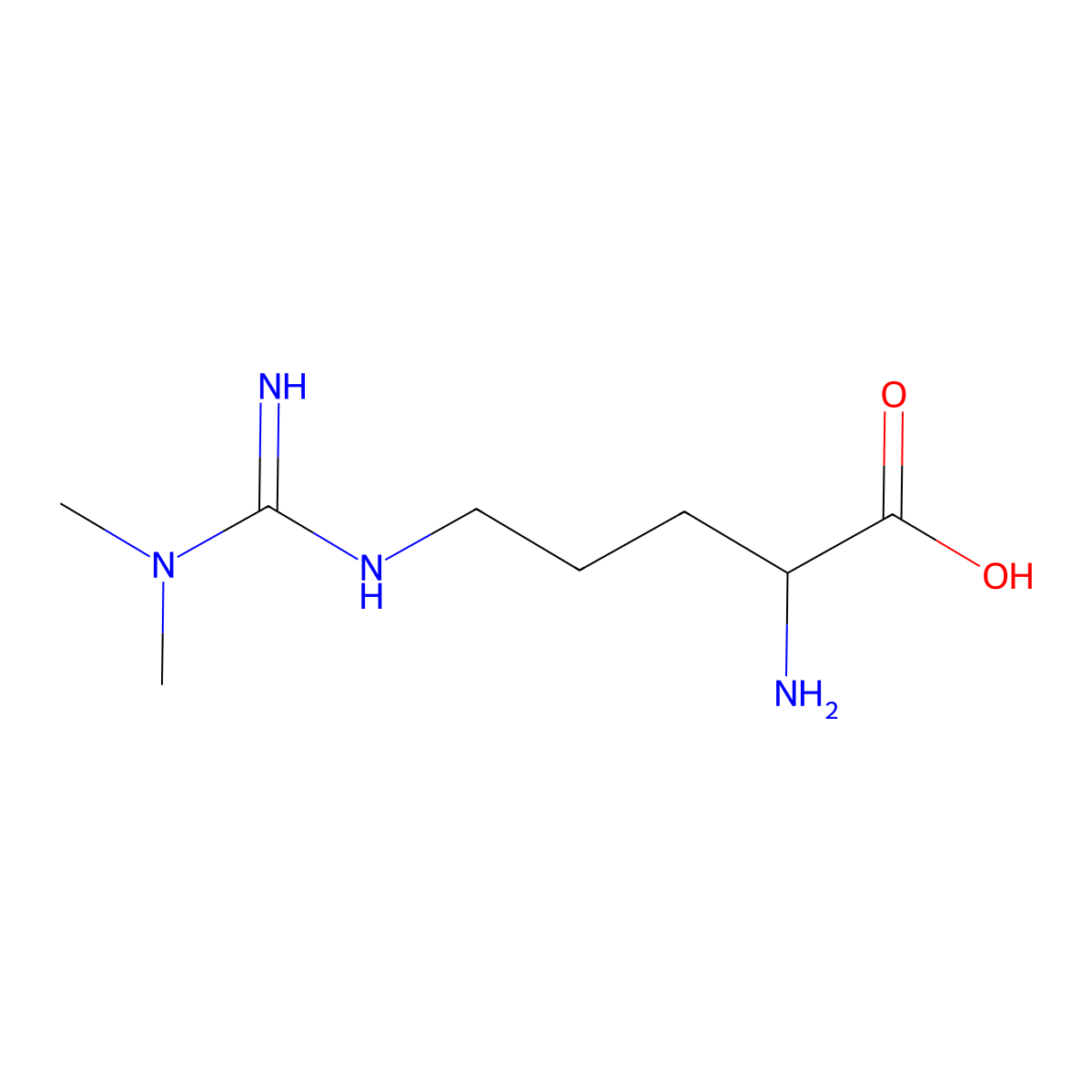 2-Amino-5-(amino-dimethylamino-methylidene)amino-pentanoic acid molecular structure, CAS 850208-77-4
