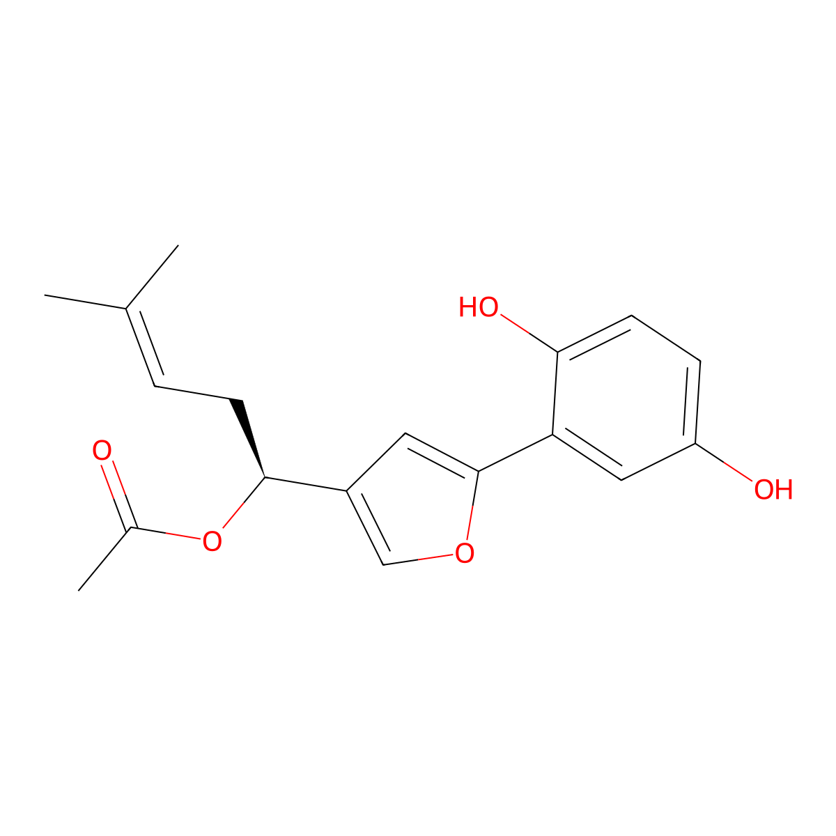 Shikonofuran A molecular structure, CAS 85022-66-8
