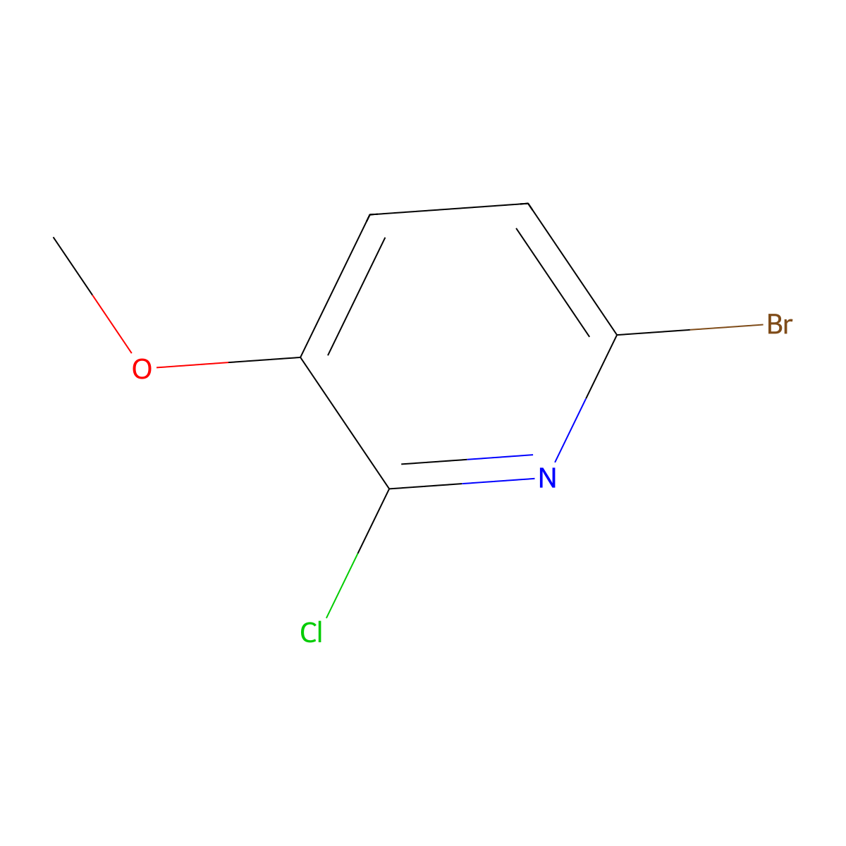 6-Bromo-2-chloro-3-methoxypyridine molecular structure, CAS 850220-78-9
