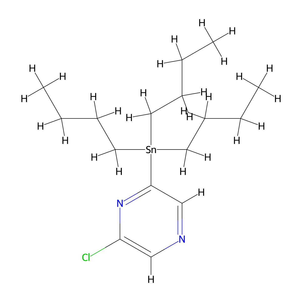 2-Chloro-6-(tributylstannyl)pyrazine molecular structure, CAS 850221-68-0