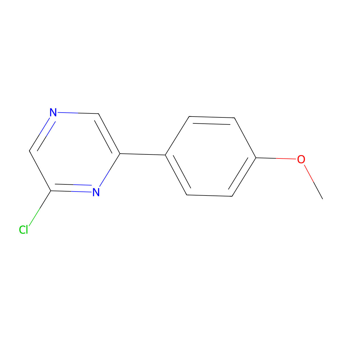 2-Chloro-6-(4-methoxyphenyl)pyrazine molecular structure, CAS 850221-79-3