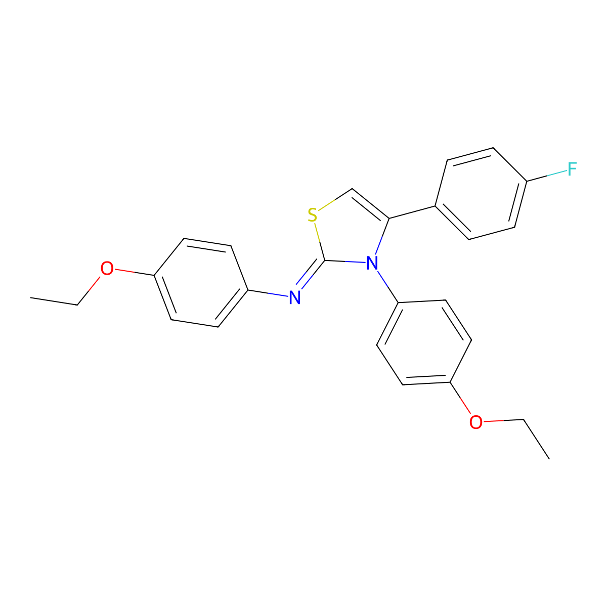 4-ethoxy-N-[(2Z)-3-(4-ethoxyphenyl)-4-(4-fluorophenyl)-1,3-thiazol-2(3H)-ylidene]aniline molecular structure, CAS 850229-40-2
