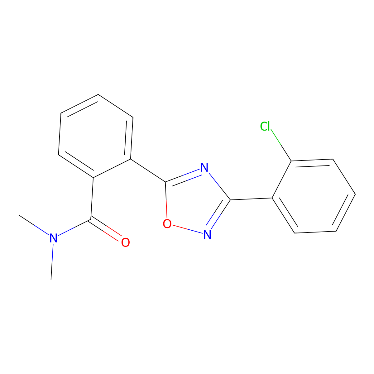 2-[3-(2-chlorophenyl)-1,2,4-oxadiazol-5-yl]-N,N-dimethylbenzamide molecular structure, CAS 850229-56-0