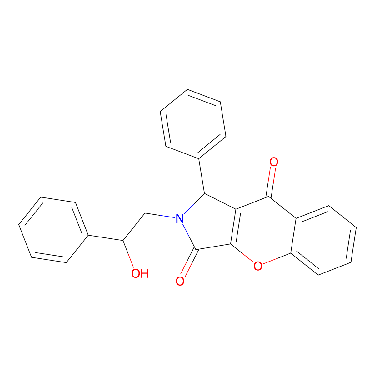 2-(2-Hydroxy-2-phenylethyl)-1-phenyl-1,2-dihydrochromeno[2,3-c]pyrrole-3,9-dione molecular structure, CAS 850230-39-6