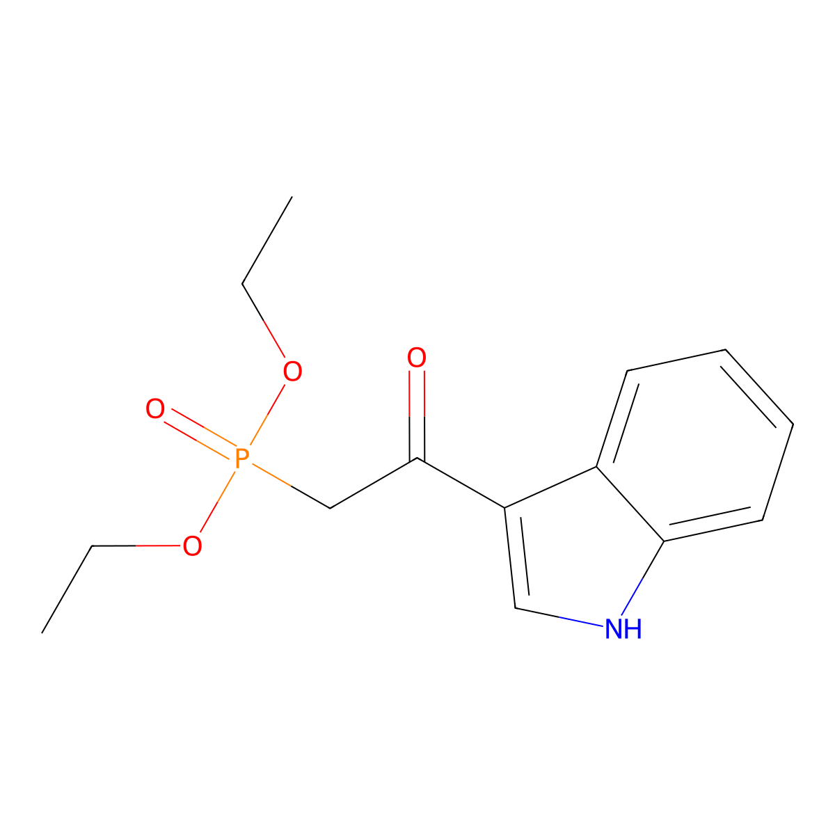 Diethyl (2-(1H-indol-3-yl)-2-oxoethyl)phosphonate molecular structure, CAS 850231-86-6