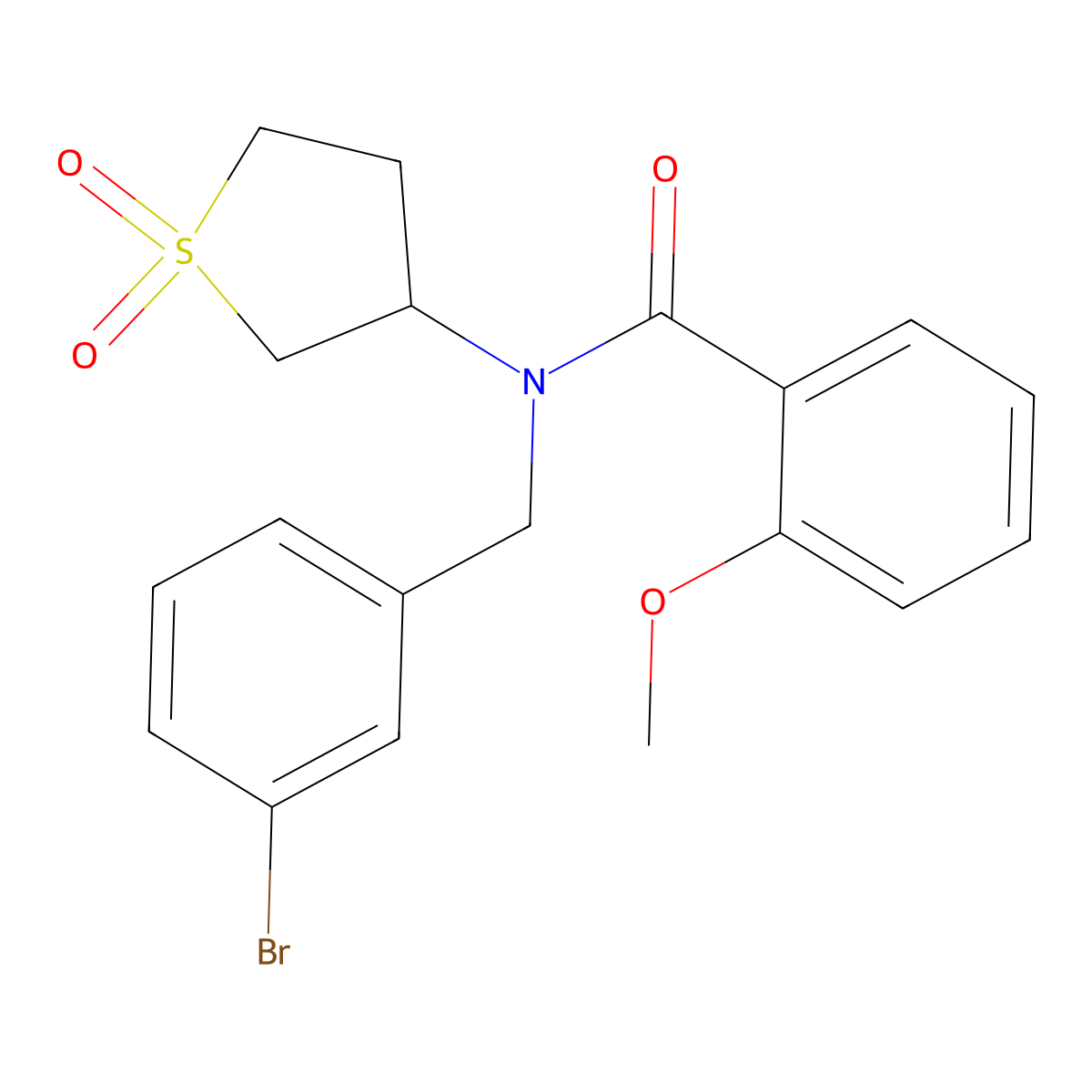 N-(3-bromobenzyl)-N-(1,1-dioxidotetrahydrothiophen-3-yl)-2-methoxybenzamide molecular structure, CAS 850236-31-6