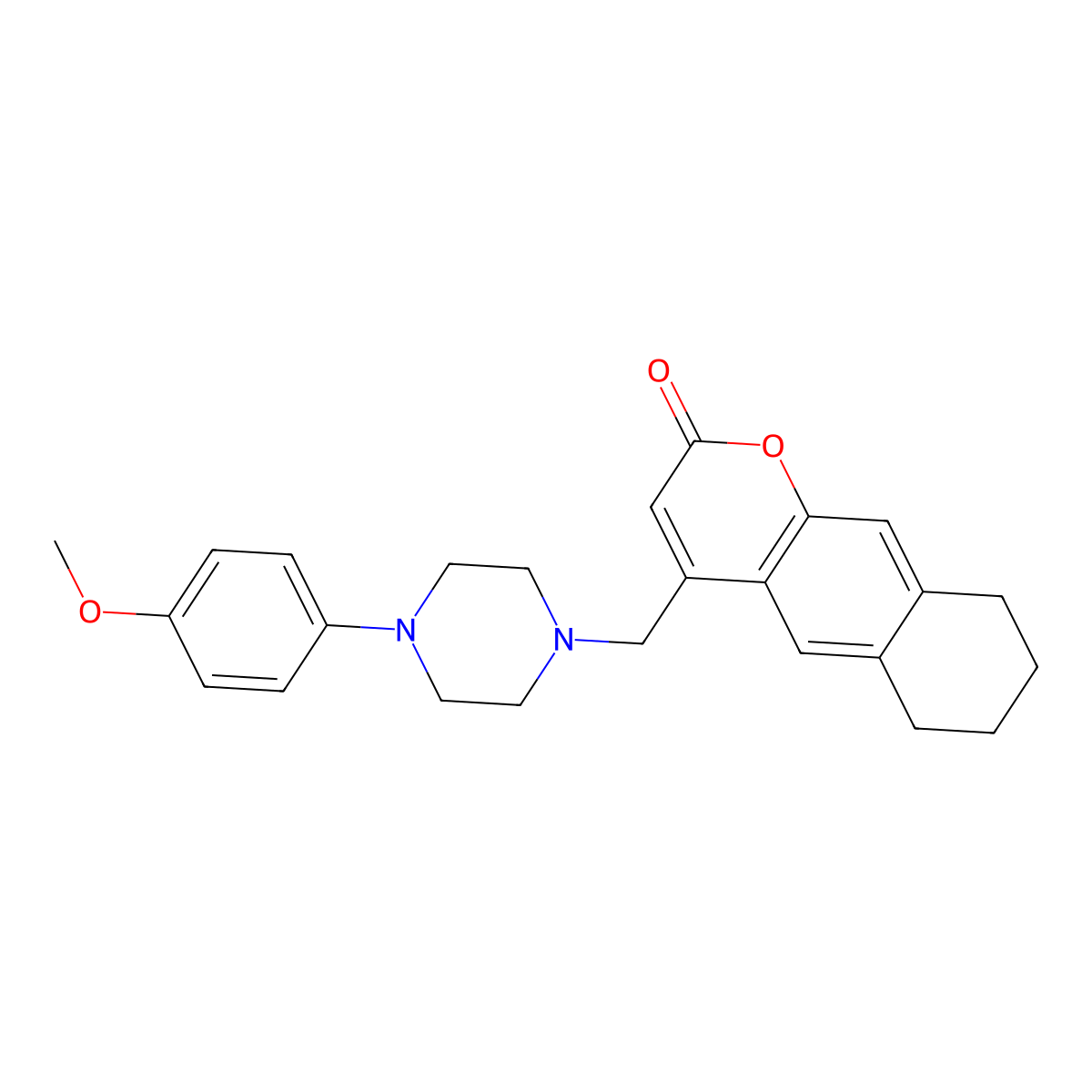 4-[[4-(4-Methoxyphenyl)piperazin-1-yl]methyl]-6,7,8,9-tetrahydrobenzo[g]chromen-2-one molecular structure, CAS 850239-03-1