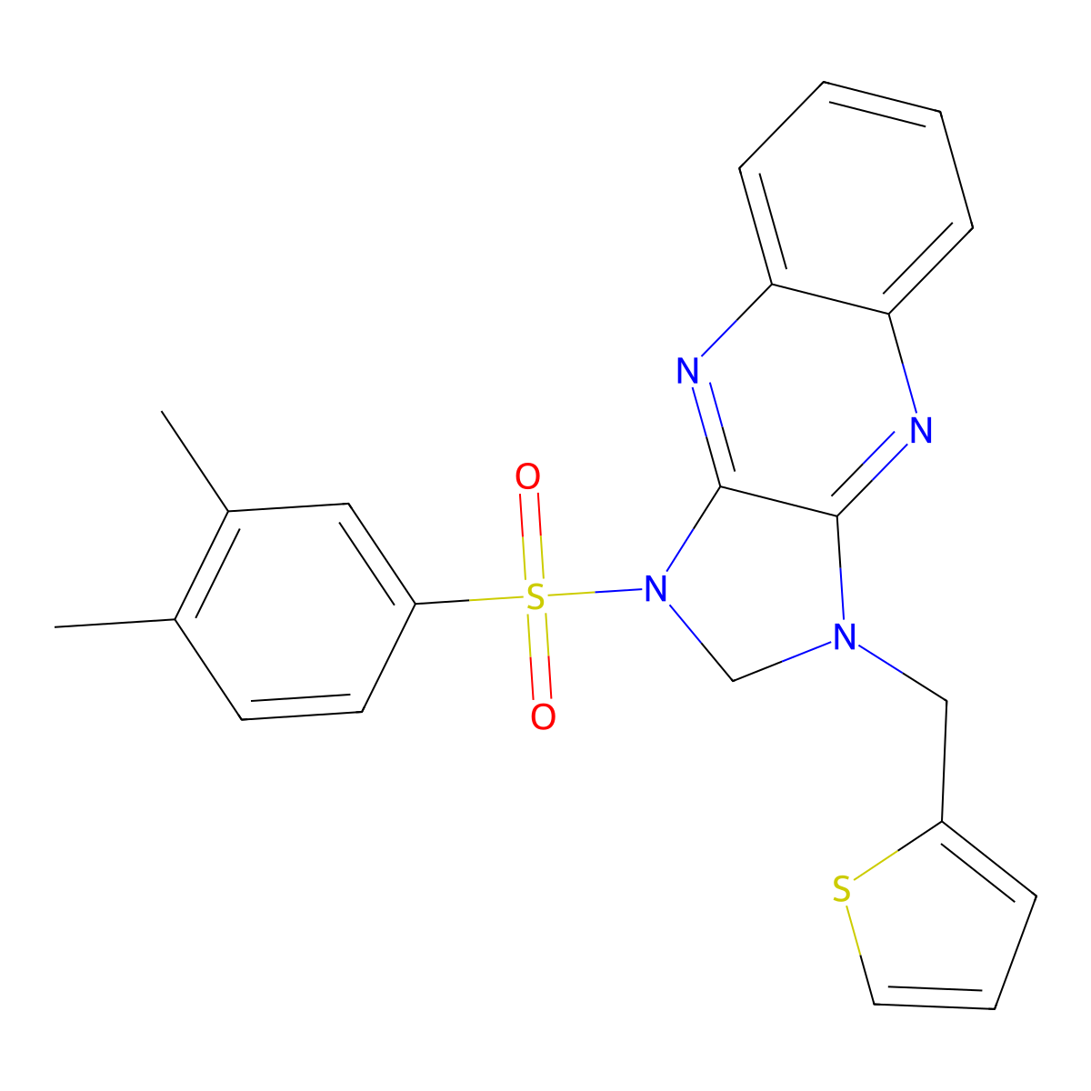 3-(3,4-dimethylphenyl)sulfonyl-1-(thiophen-2-ylmethyl)-2H-imidazo[4,5-b]quinoxaline molecular structure, CAS 850239-16-6