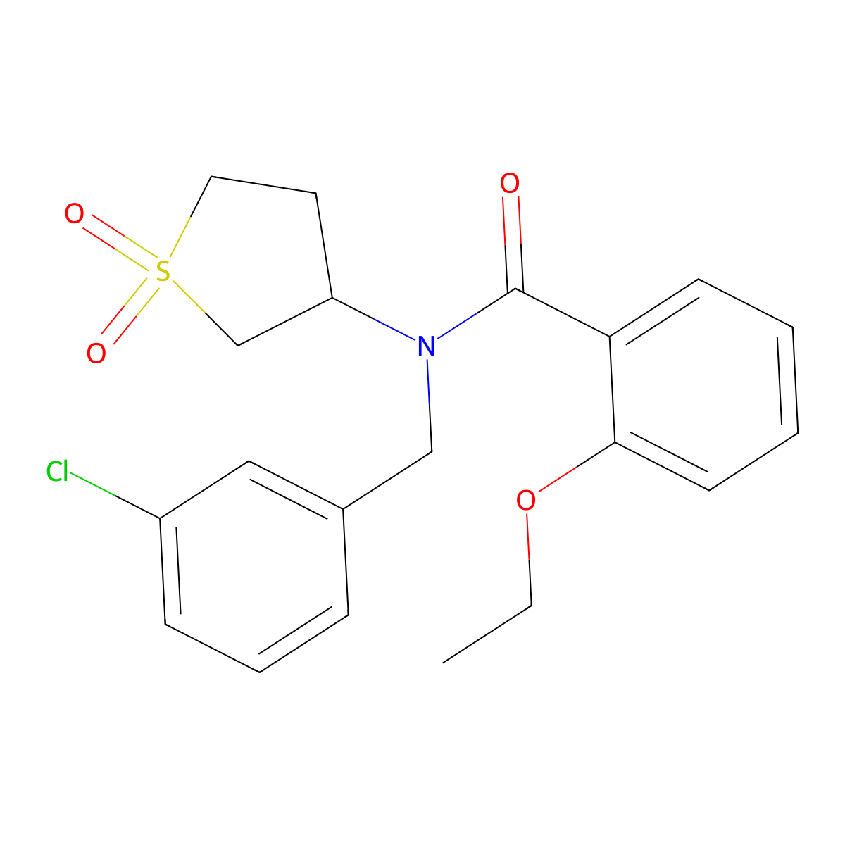 N-(3-chlorobenzyl)-N-(1,1-dioxidotetrahydrothiophen-3-yl)-2-ethoxybenzamide molecular structure, CAS 850243-23-1