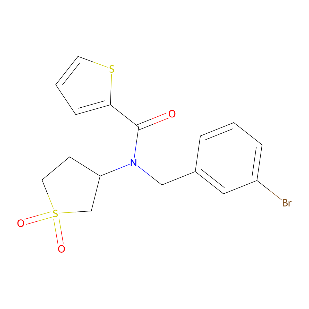 N-(3-bromobenzyl)-N-(1,1-dioxidotetrahydrothiophen-3-yl)thiophene-2-carboxamide molecular structure, CAS 850244-17-6