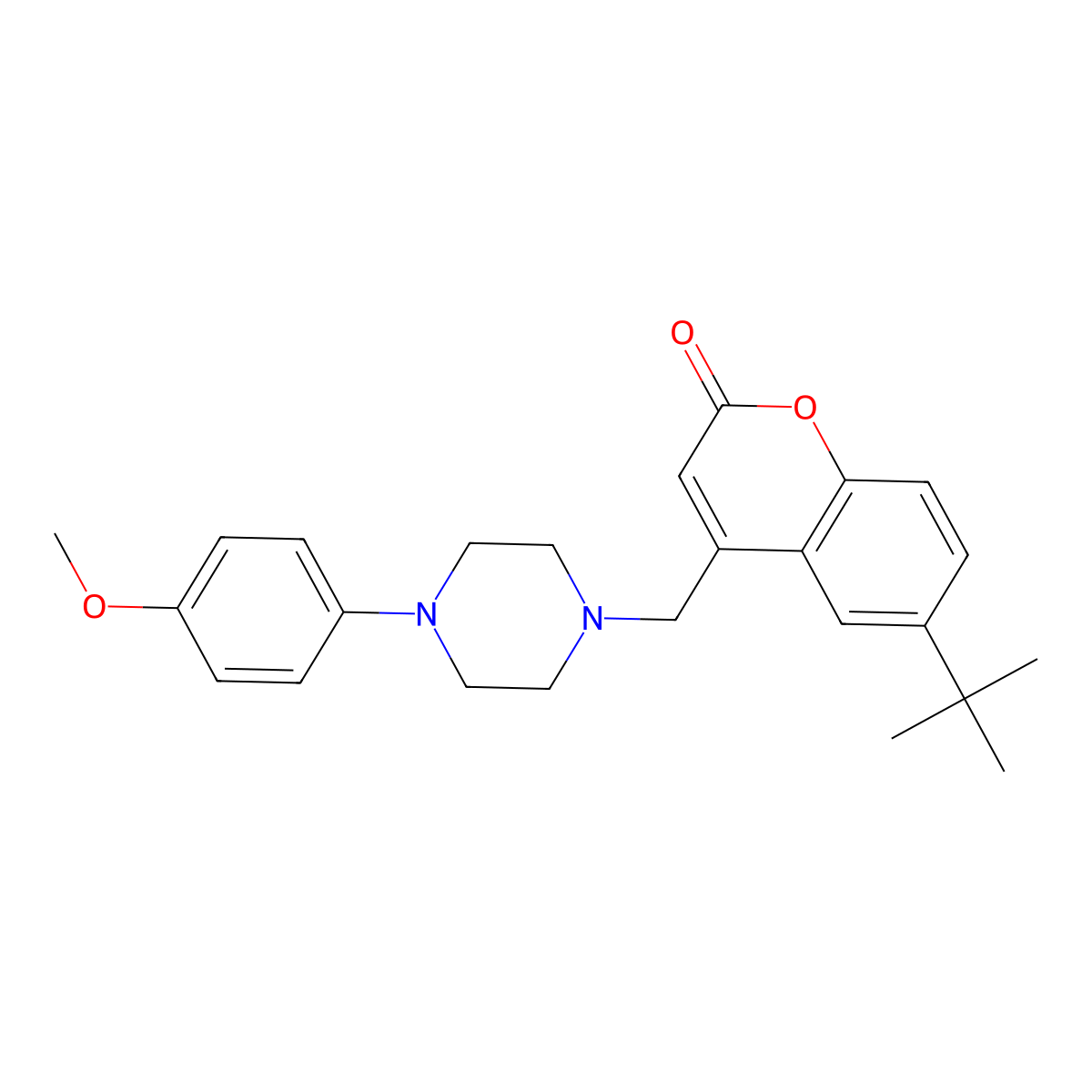 6-tert-butyl-4-{[4-(4-methoxyphenyl)piperazin-1-yl]methyl}-2H-chromen-2-one molecular structure, CAS 850244-53-0